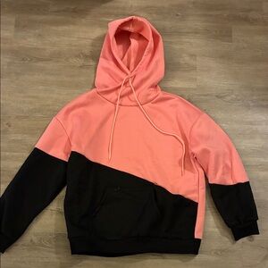 Colorblock Pink and Black Sweatshirt